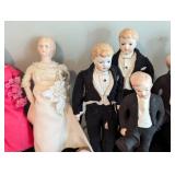 Vintage Porcelain Wedding Party Dolls and Figurines