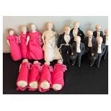 Vintage Porcelain Wedding Party Dolls and Figurines