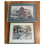 Pair of Framed Scenic Watercolor Prints