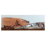 Painted Saw and Wood Burn Art