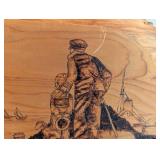 Painted Saw and Wood Burn Art