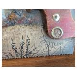 Painted Saw and Wood Burn Art