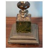 Brass Candleholders and Bottle Holder