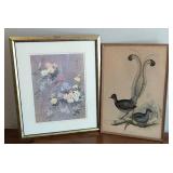 Pair of Framed Vintage Bird Prints