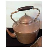 Vintage Copper Kettles and Bowl