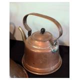 Vintage Copper Kettles and Bowl
