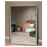 Painted Green Bamboo Style Wall Mirror