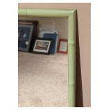 Painted Green Bamboo Style Wall Mirror