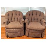 Pair of Blue and Cream Armchairs