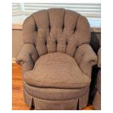 Pair of Blue and Cream Armchairs