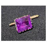 14k Emerald Cut Purple Stone Cufflinks