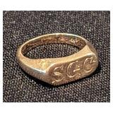 Vintage 10k Gold Monogrammed Ring