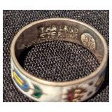 Sterling and Enamel Floral Ring