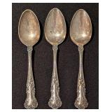 Three Sterling Silver Teaspoons