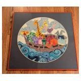 Framed Noah’s Arc Needlepoint