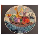 Framed Noah’s Arc Needlepoint