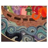 Framed Noah’s Arc Needlepoint