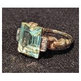 Vintage 10k Art Deco Green Stone Ring