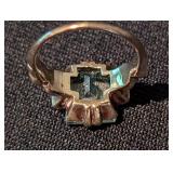 Vintage 10k Art Deco Green Stone Ring