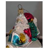 Kurt Adler Glass Santa Ornament