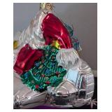 Kurt Adler Glass Santa Ornament