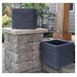 Pair of Square Plastic Planters