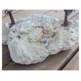 Rock with Metal Trees Decorative Sculpture