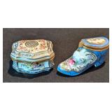 Pair of Vintage Limoges Trinket Boxes