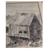 Framed Scenic Watercolor Painting by J. McWethy