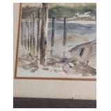 Framed Scenic Watercolor Painting by J. McWethy