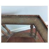 Vintage Glass Topped Faux Bamboo Side Table