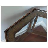 Vintage Glass Topped Faux Bamboo Side Table