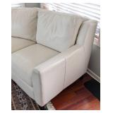Curved White Leather Sofa