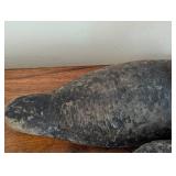 Pair of Vintage Wood Duck Decoys with Glass Eyes