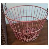 Pair of Vintage Metal Wire Baskets including a Vintage Wire Egg Basket