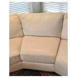 Curved White Leather Sofa