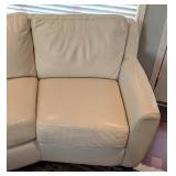 Curved White Leather Sofa