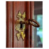 Antique Eastlake Walnut and Burl Wood Display Cabinet Secretary