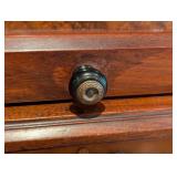 Antique Eastlake Walnut and Burl Wood Display Cabinet Secretary