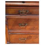 Antique Eastlake Walnut and Burl Wood Display Cabinet Secretary