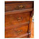 Antique Eastlake Walnut and Burl Wood Display Cabinet Secretary