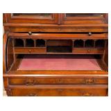 Antique Eastlake Walnut and Burl Wood Display Cabinet Secretary
