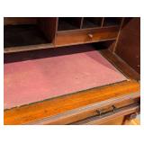 Antique Eastlake Walnut and Burl Wood Display Cabinet Secretary