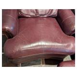 Pair of Hancock and Moore Leather Armchairs and Ottoman