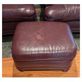 Pair of Hancock and Moore Leather Armchairs and Ottoman