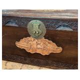 Carved Chinese Wood Storage Trunk