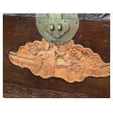 Carved Chinese Wood Storage Trunk