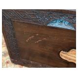 Carved Chinese Wood Storage Trunk