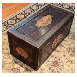 Carved Chinese Wood Storage Trunk