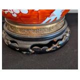 Pair of Orange Asian Inspired Table Lamps